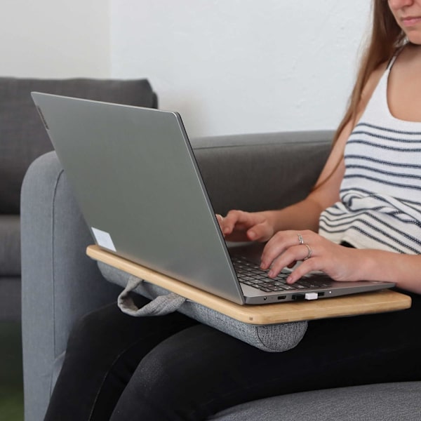 Bærbar computerbakke med pude, bærbar computer knæpude, tablet computer seng, B