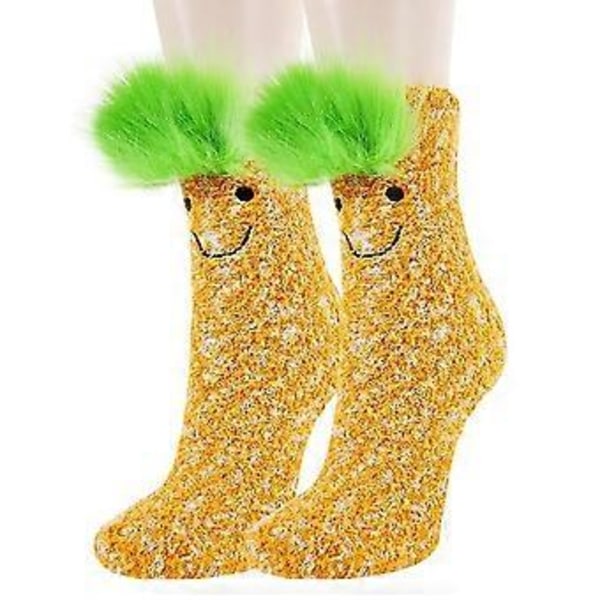 Dam Fuzzy Socks Mysiga Fluffiga Toffelstrumpor Söta Mjuka Vinter Varma Sovkstrumpor (G)