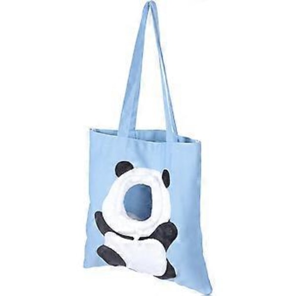 Bärbar Kattbärväska Katts Axelväska Husdjurs Canvas Axelväska Panda Formad Kattväska