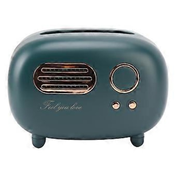 Retro Radio Formet Vævsæske Vintage Radio Vævsæske til Badeværelse Stue Soveværelse Natbord Bord (Grøn)