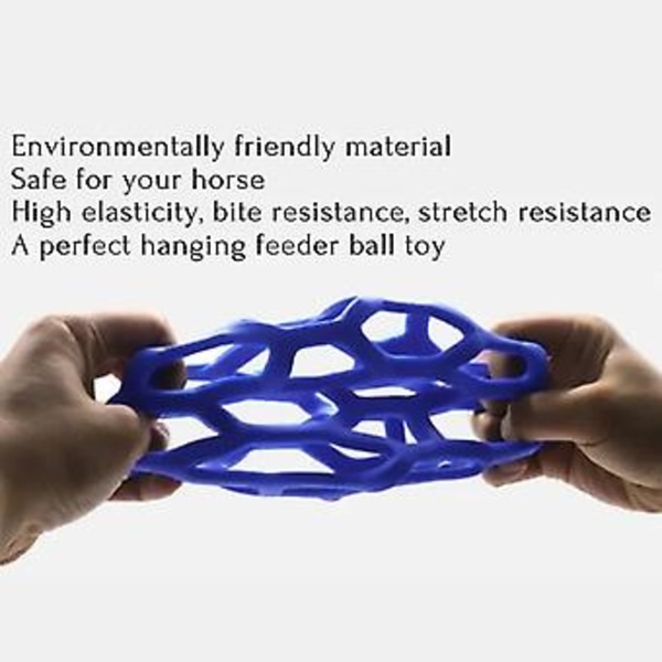 Hästgodisboll för stall, transportvagn med rep - Husdjursleksaker tillbehör för hästar, kreativitetsmatare, hållbart material Blå (blå)