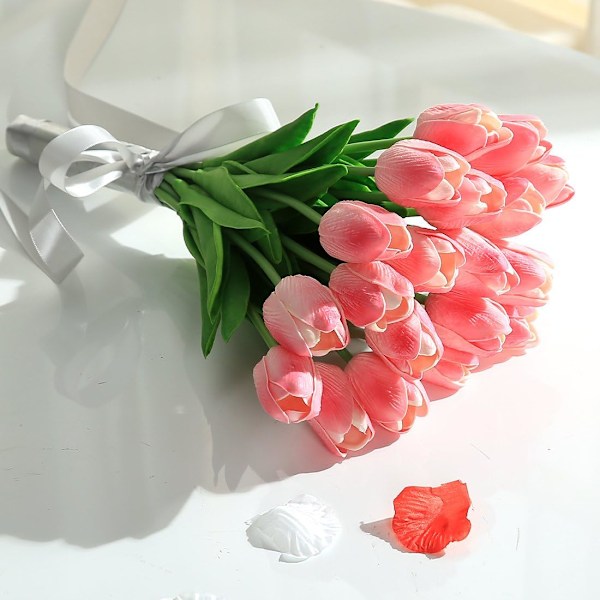 10 stk Ægte Touch Latex Kunstige Tulipaner Blomster Falske Tulipaner Flow