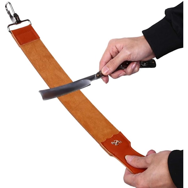Rakkniv slip läder skärpning rem barber läder, 52 cm