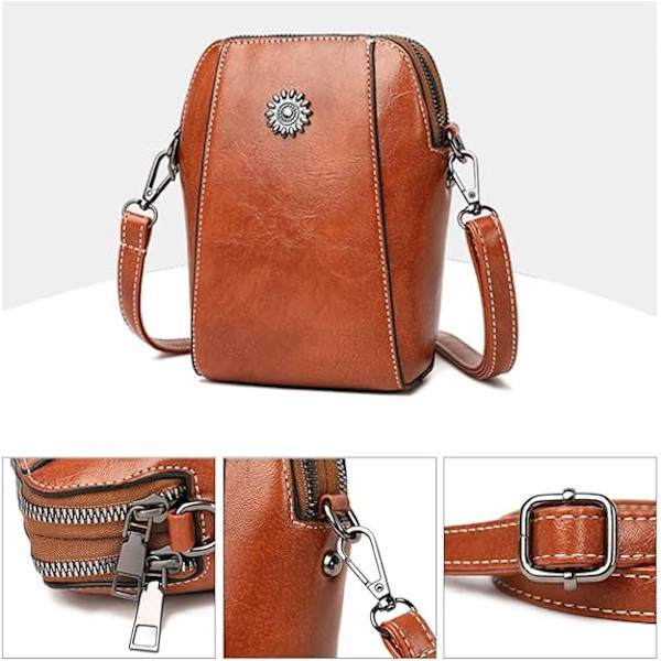Monipuolinen pystysuora matkapuhelinkassi, crossbody-nahkaolkalaukut ja