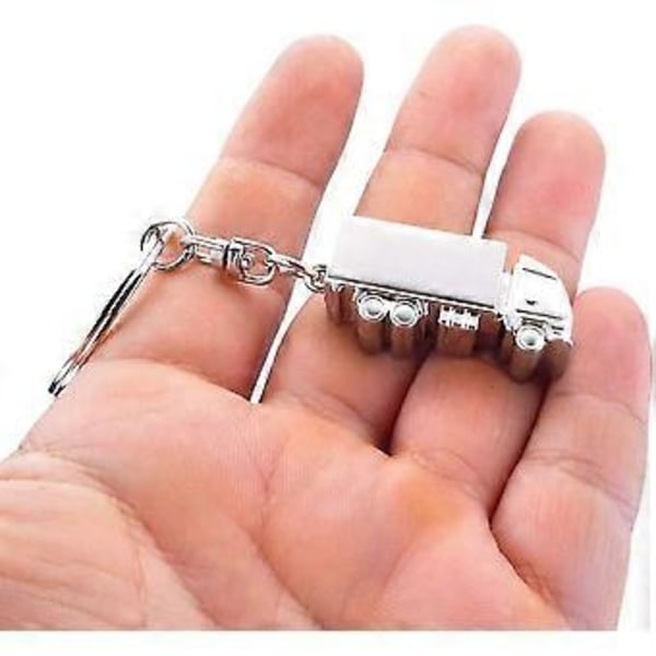 Nøglering til mænd i form af en lastbil - 3D sølvmetal