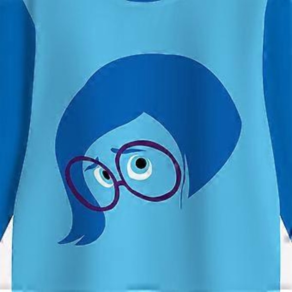 Barnens Inside Out 2 Pyjamas Sadness Cosplay Kostym Långärmad T-shirt Byxor Set Sovkläder Nattkläder Pjs Outfits (6-7 år)