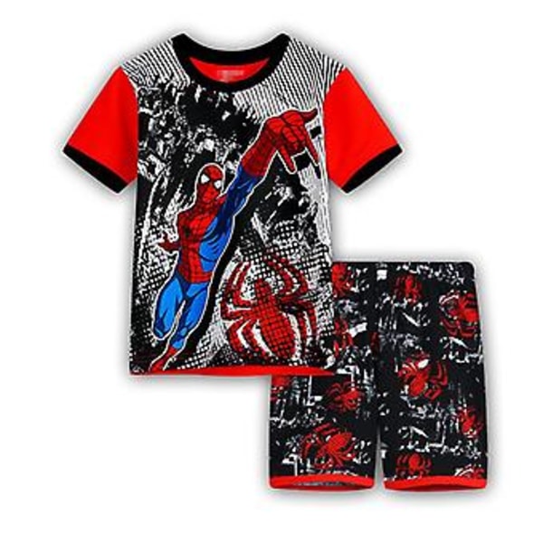 2-8 År Børn Marvel Superhelt T-shirt Shorts Sæt Nattøj Gaver (2-3 År Spiderman B)