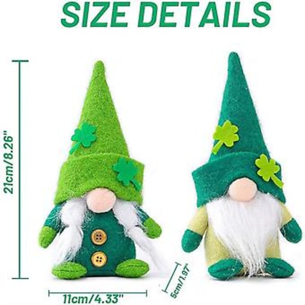 Tomtedocka för St. Patricks Day, Plysch Leprechaun, Irländsk Elf, Grön Shamrock, Dekoration för Hemmet, Bordsprydnad (Manlig)
