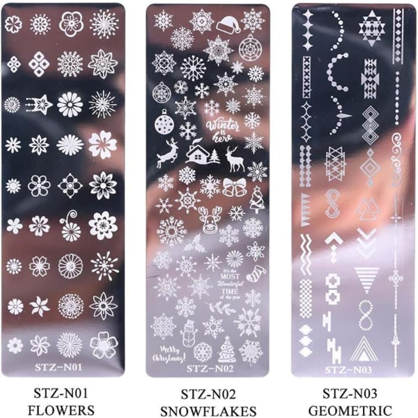 12 st Nail Art plattor med stamperskrapa stampning stamper spik