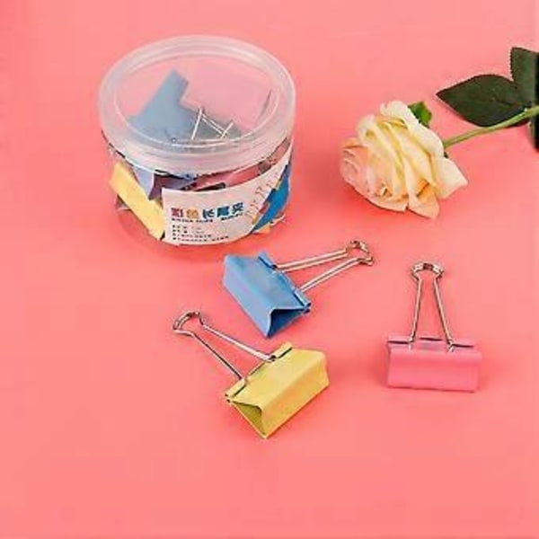 12 stk. Flerfarvet Papir Organizer Metal Lang Hale Klemme Fil Svalehaleklips Kontorartikler (51 mm)