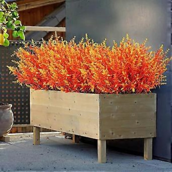 Kunstige Efterårsplanter Hjemmehave Dekoration Landlig Stil Efterårs Udendørs Dekoration Simulation Grønne Planter (B)