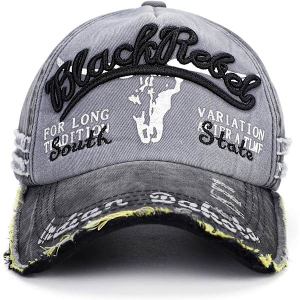 Unisex Justerbar Vasket Distressed Messy Baseball Cap Bomuld Den
