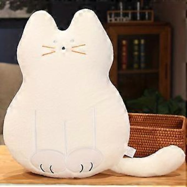 Söt kattkudde docka flicka sover på säng kattunge docka mjuk plyschdocka födelsedagspresent (svart katt)