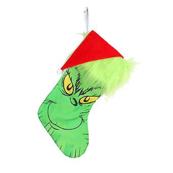 Julegrønn Grinch Strømpe Sokk Godteriposer Gave Jul Henge Fest Dekor Med Lys ( )