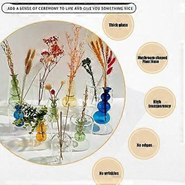 Retro Glas Vase Nordisk Blomsterarrangement Hydroponisk Beholder Multifunktionel Elegant Aromaterapi Flaske til Hjemmedekor ( )