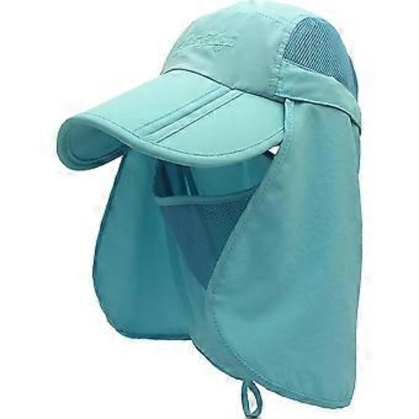 Solhatt för kvinnor UV-skydd Bucket Hat för män Andningsbar sommar Nacke Ansiktsskydd Storlek 54-56 cm (Blå)