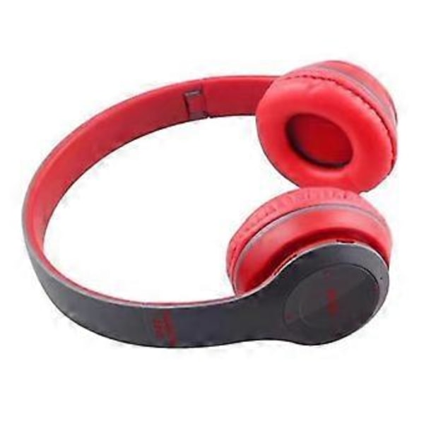 P47 Bluetooth Headset Multifunktionel Dyb Bas Støjreduktion Foldbar Trådløs Sportshovedtelefon Til Hjem Kontor Rejse (Rød)