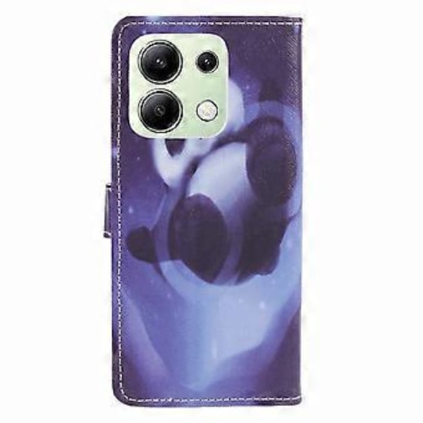 För Xiaomi Redmi Note 13 4G Mobilskal Läder 3D Mönster Magnetiskt Fodral (Panda)