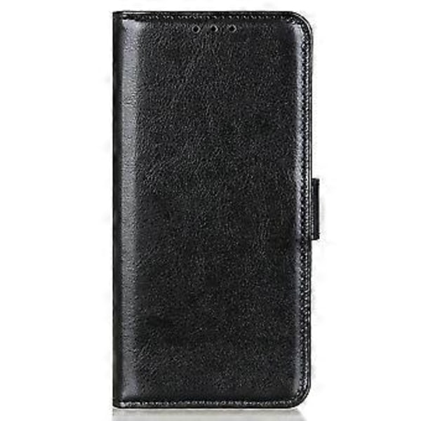 Til Motorola Moto G15 4G/G05 4G Etui Crazy Horse Tekstur PU Læder Telefon Stand Cover - Sort (Sort)