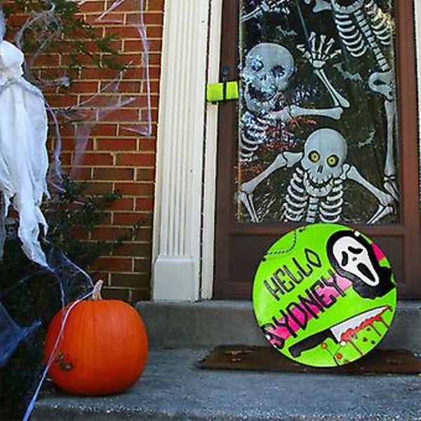 3D Skräck Välkommenskylt För Framdörr Halloween Krans Dekoration Semester Dörrplatta Skräck Välkommenskylt Krans Heminredning (Färg 8)