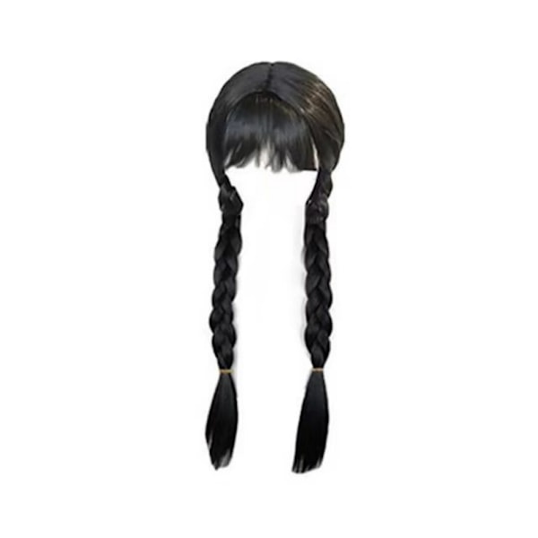 Wednesday Addams Paryk til Børn og Kvinder, Addams Sort Lang Fletning