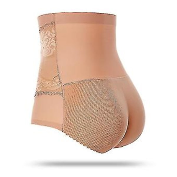 Kvinnor Vadderade Push Up Trosor Butt Lifter Shaper Falsk Rumpa (L Hög midja 289beige)