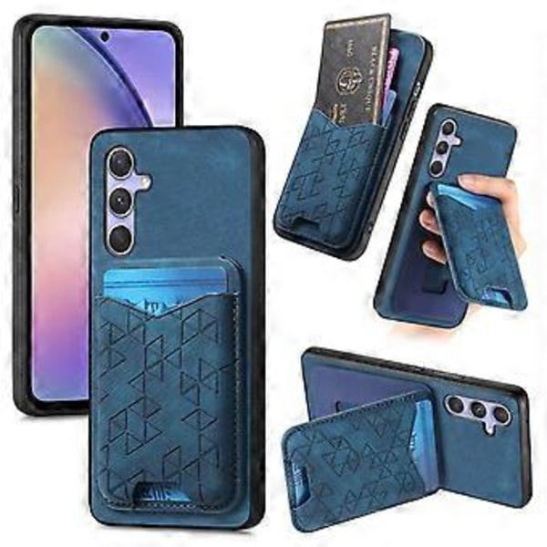 Til Samsung Galaxy 54 5G Etui med Præget Mønster Kortholder Støttefod Læder Bagside Cover (Style E)