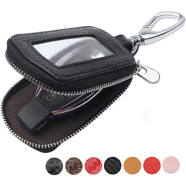 Universal Premium Bilnyckel Fodral Äkta Läder Bil Smart Key Fob Hållare för Fjärrkontroll Nyckel Fob