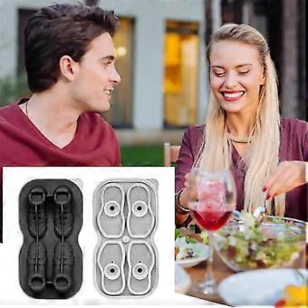 Sko Isbitsform 4 Hål Skformade Isbitsformar Återanvändbar Rolig Form Isbitsbricka Enkel Silikon Isbollsmakare C