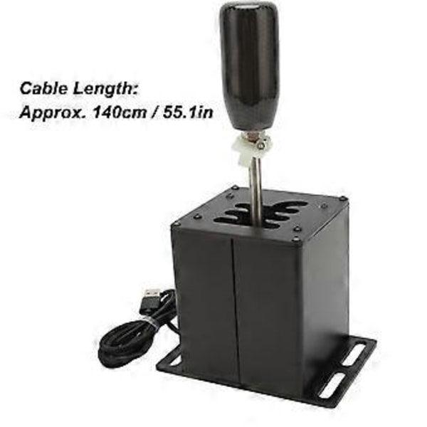 USB Simulator Växelspak 6 Plus R Racing H Växelspak med Kolfibergrepp för Logitech G29 G27 G25 G920 för T300RS GT Svart