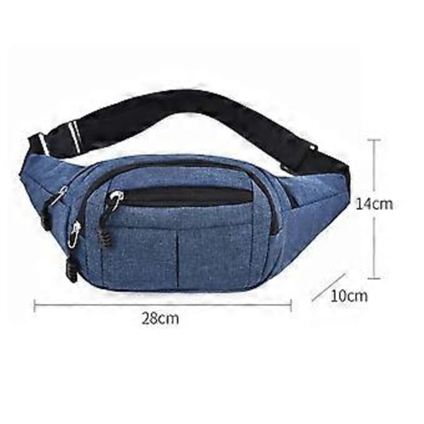 Crossbody-vyölaukku miehille ja naisille, suuri vyötärölaukku ulkoiluun, treeneihin, matkustamiseen, vapaa-ajan juoksuun