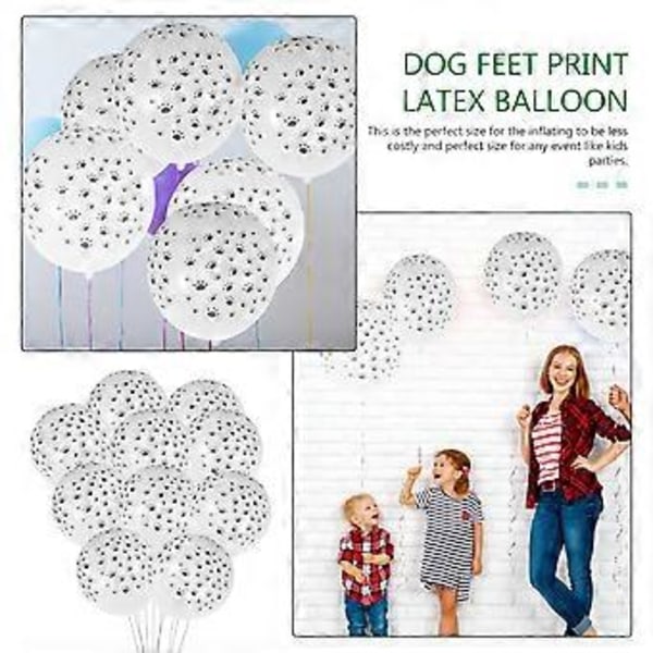 10 stk. 30 cm Hundepoteaftryk Latex Balloner Festballoner Oppustelige Balloner til Baby Shower Børnefødselsdagsfest Dekorationer