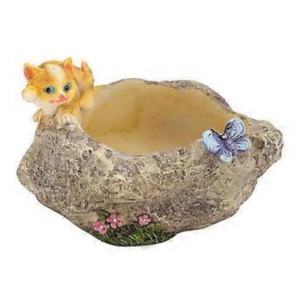 Mini Resin Tecknad Djur Blomkruka Dekoration Skrivbord Suckulent Växtkruka Ornament Katt