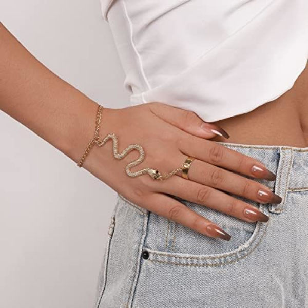Handkedja armband Boho fjäril finger ring armband slavkedja handsele armband delikat armband med öppen ring