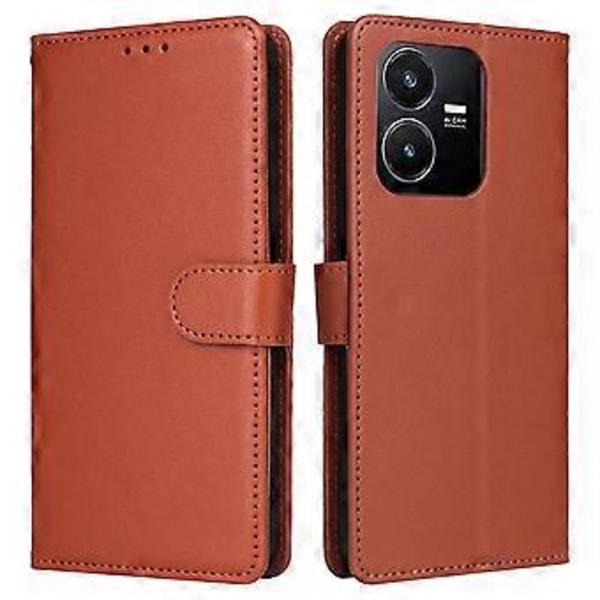 Etui til vivo Y22 4G/Y22s 4G/Y35 4G (2022) Lommebok Stativ Visning PU Lær Telefon Deksel (Stil E)