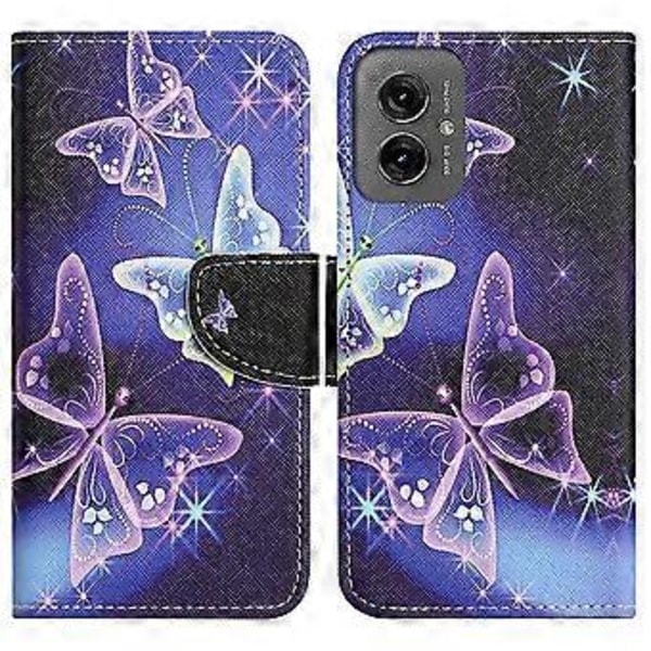 Til Motorola Moto G55 5G Etui Kryds Tekstur Læder Telefon Cover Mønster Print (Stil F)