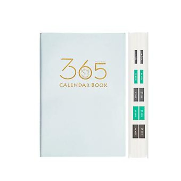 Mjuk Läderplanerare Schema 365 Dagar Att-Göra-Lista Schemablock för Kvinnor Män (Sjöblå)