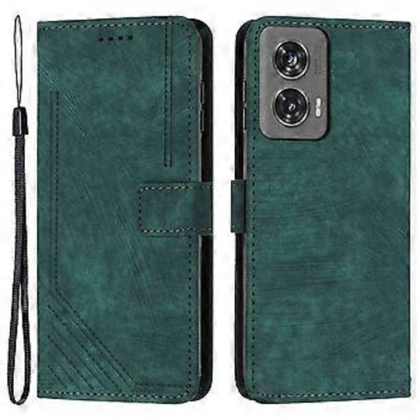 Til Motorola Edge 50 Fusion 5G Stødsikkert Etui Præget PU Læderpung Mobiltelefon Cover (Style D)