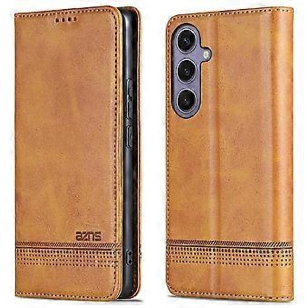 AZNS Fodral för Samsung Galaxy A26 5G, Kohudstruktur PU Läder Plånboksfodral - Brun (Brun)