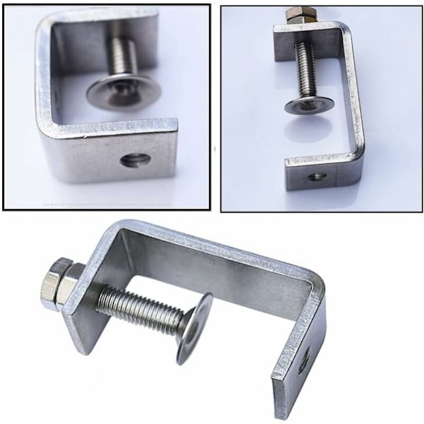 Robust rustfrit stålklemme, 2 stk. C-klemmer, 65mm Robust C-klemme