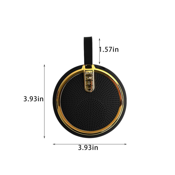 Utomhus portabelt band Bluetooth liten stålkanon, trådlös miniljudhögtalare, portabel liten ljudsubwoofer, långvarig batteritid Gold