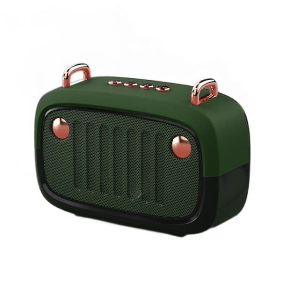 Grön bärbar bluetooth V5.0-högtalare som fungerar länge utomhus
