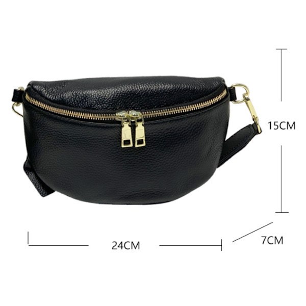 Läder One Shoulder Messenger Bag Midjeväska, Allmatch Fyndiq