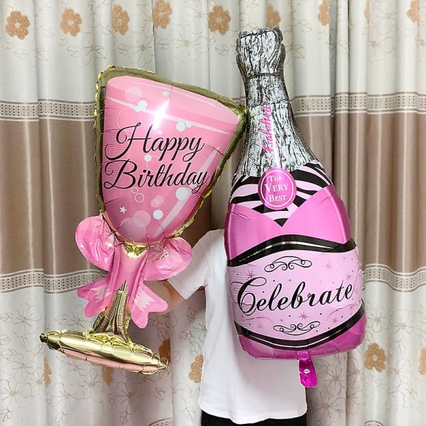 Stor heliumballong champagnebägare ballongbröllopsfödelsedag