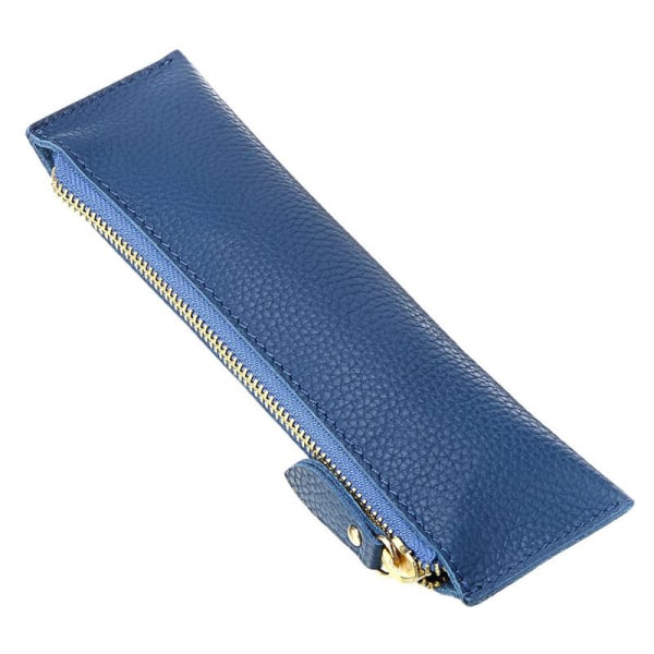 Litchi-mönster PU-dragkedja Bärbart case, enkel affär Blue