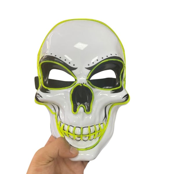 Halloween Mask LED Light Up Skrämmande skallmask för män kvinnor