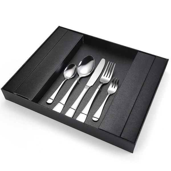 (Silver)30-delat bestickset i rostfritt set, porslin