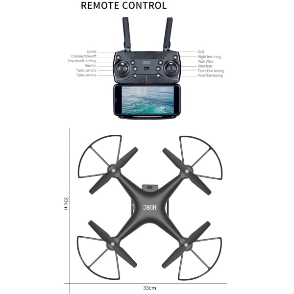 Dual HD 4K RC Drone Quadrocopter UAV med kamera GPS WIFI