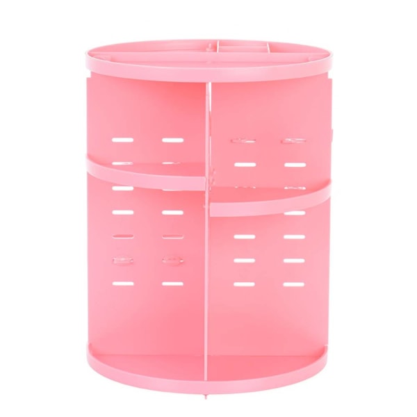 360 graders roterande sminkställ i akryl, hushållskosmetik Pink