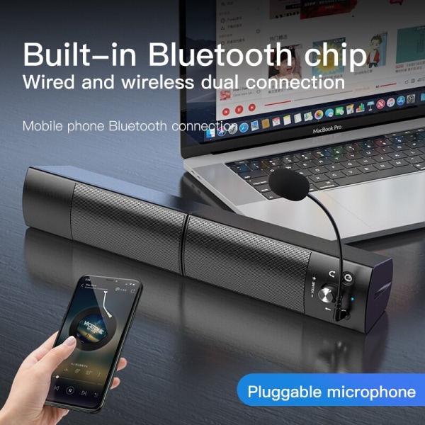Datorhögtalare Löstagbar Bluetooth -högtalarbar Surround